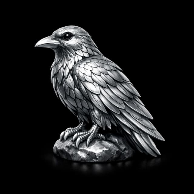 Silver Raven Figurine of Wondrous Power