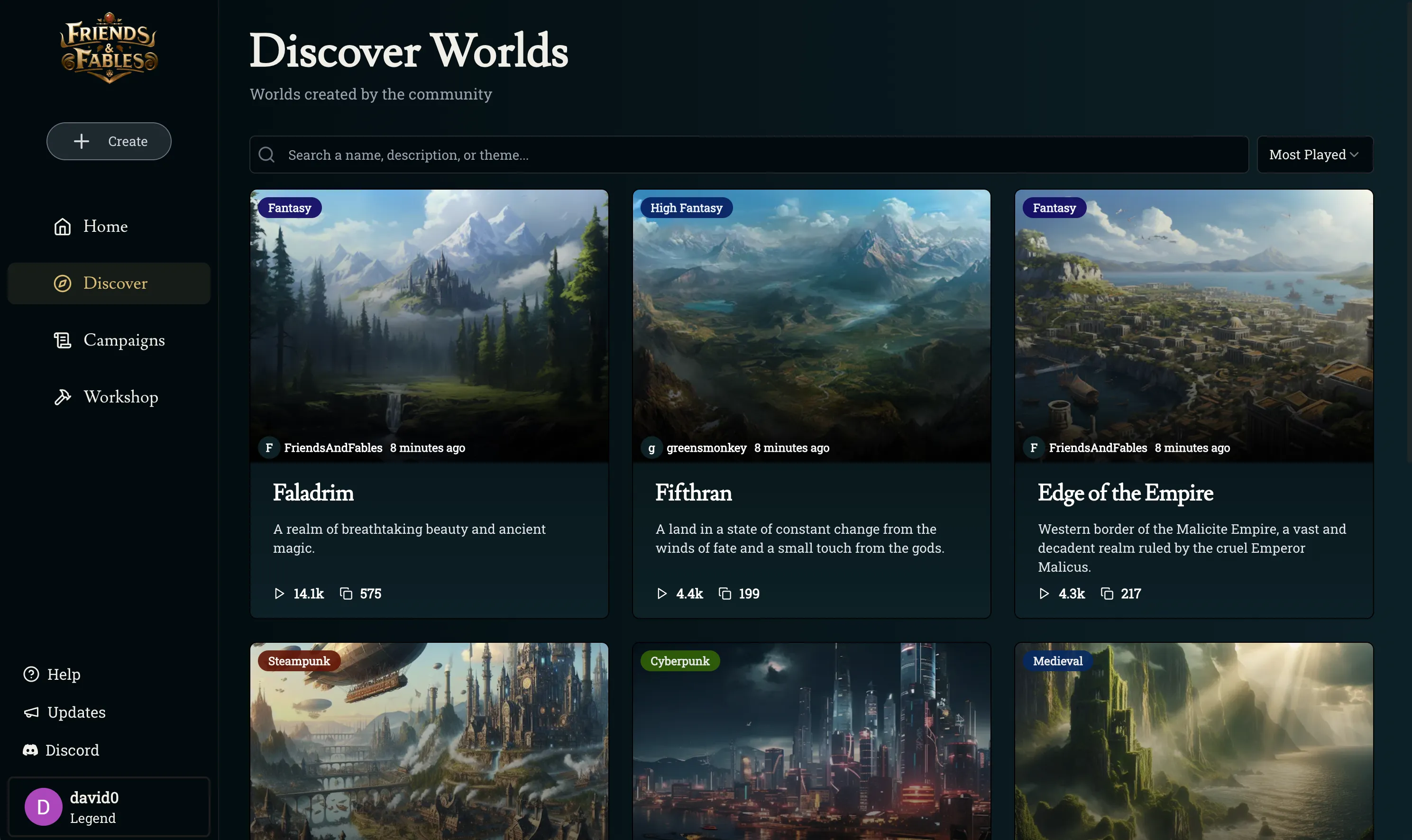 Publish Your Worlds, Discover Others! + UI updates
