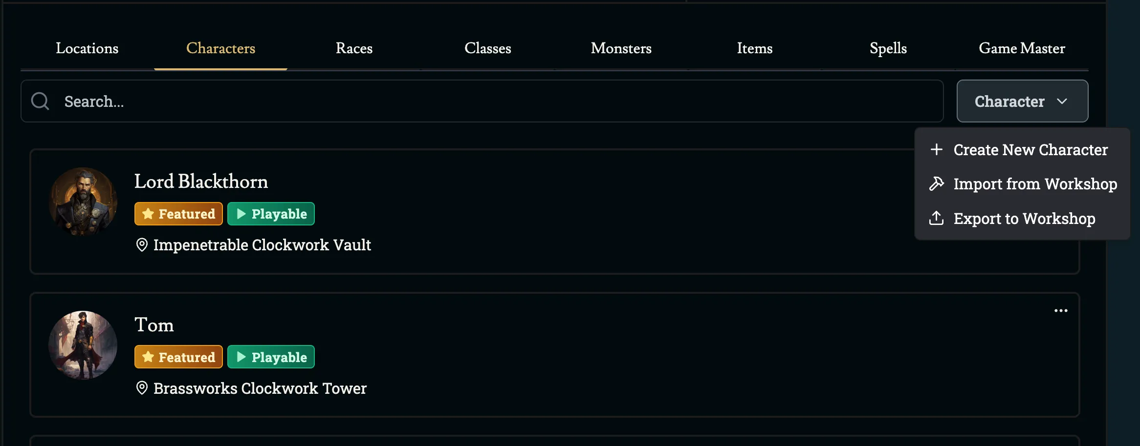 Bulk Import from & Export to the Workshop