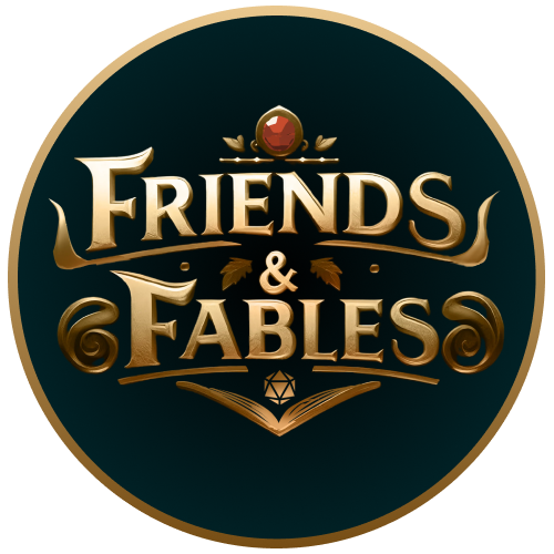 Friends & Fables Logo with Border Background