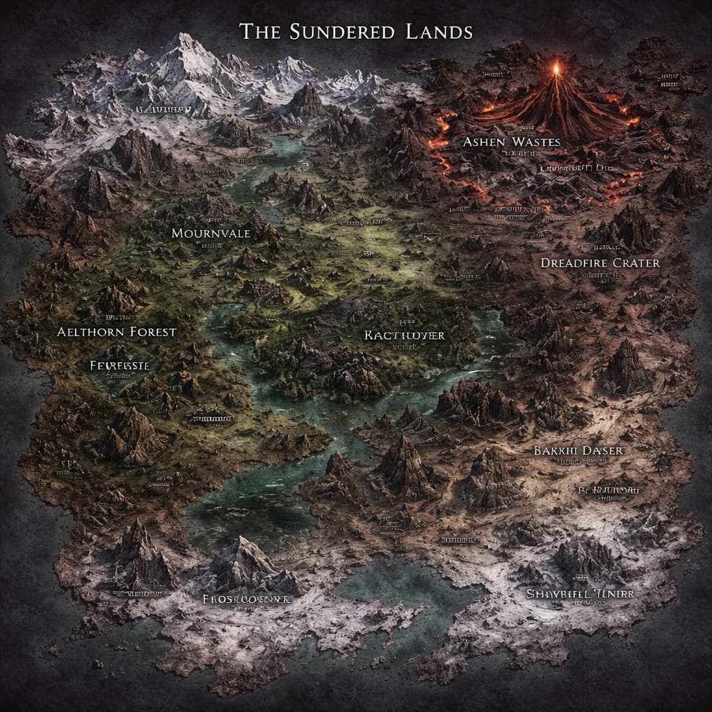 The Sundered Lands world illustration