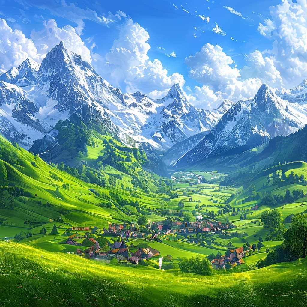 Das Geheimnis der Berge-Il segreto delle montagne world illustration