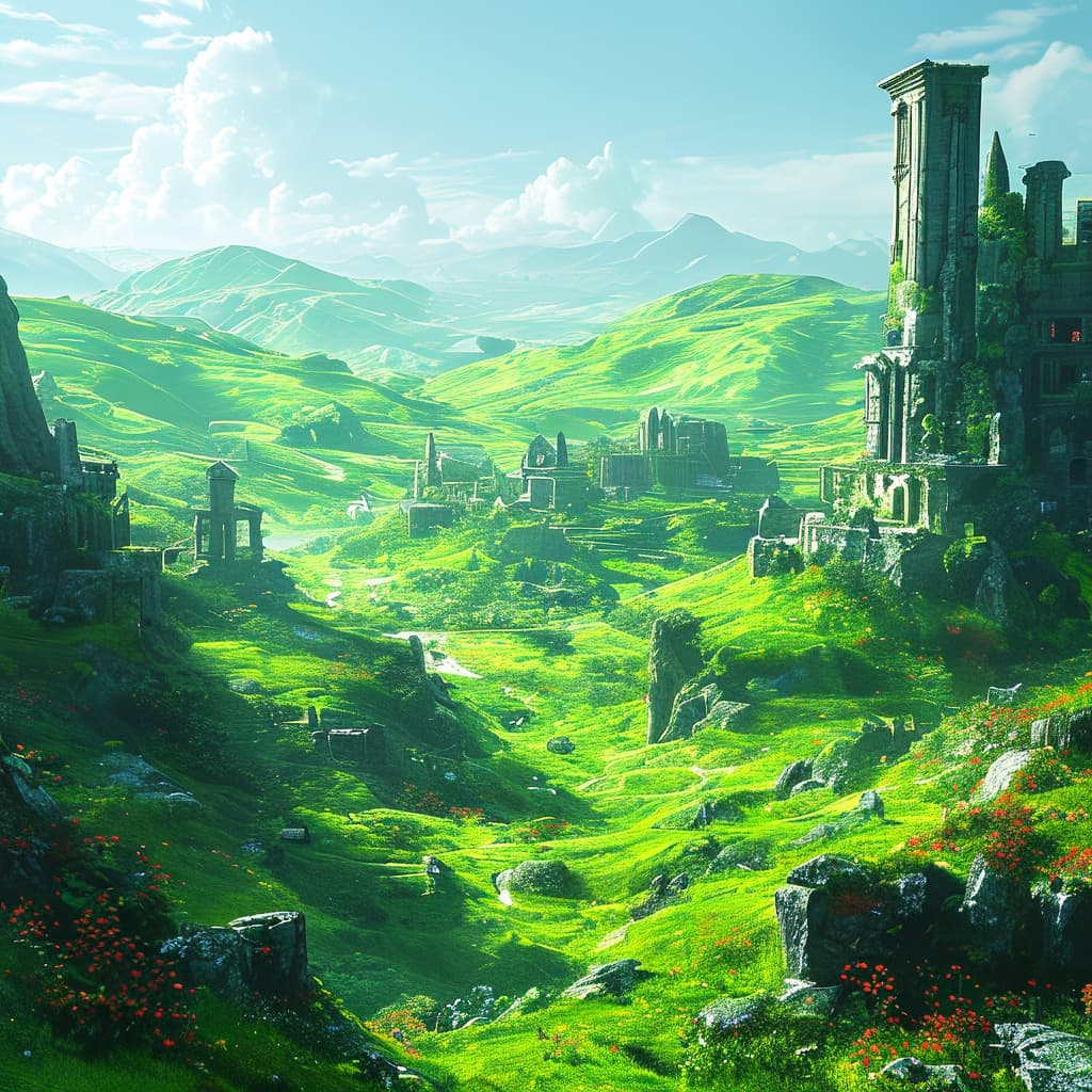 Green Hill world illustration