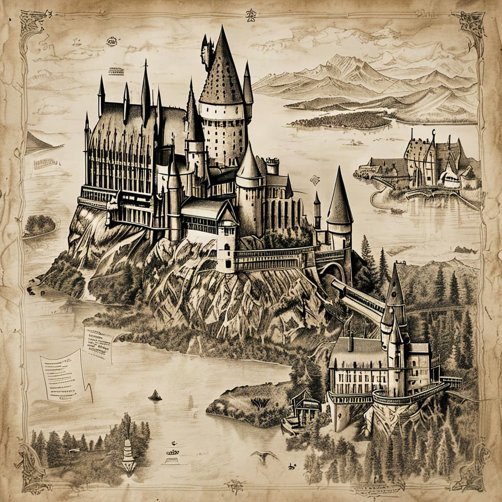 Hogwarts School of Witchcraft and Wizardry world illustration