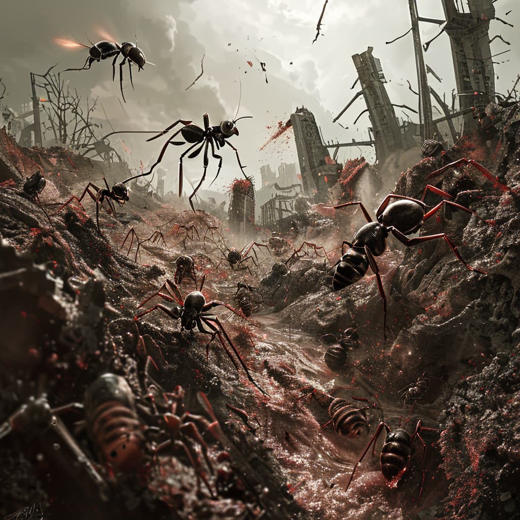 Ant wars world illustration