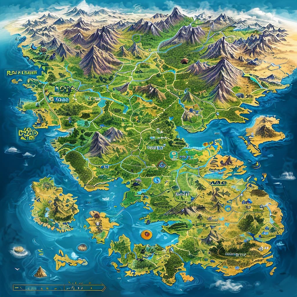 Zealandia world illustration