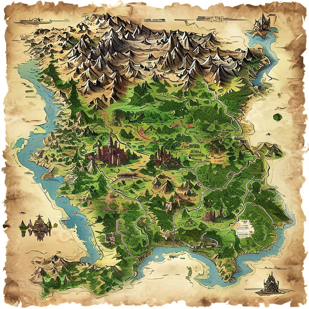 Fantasy satire world illustration