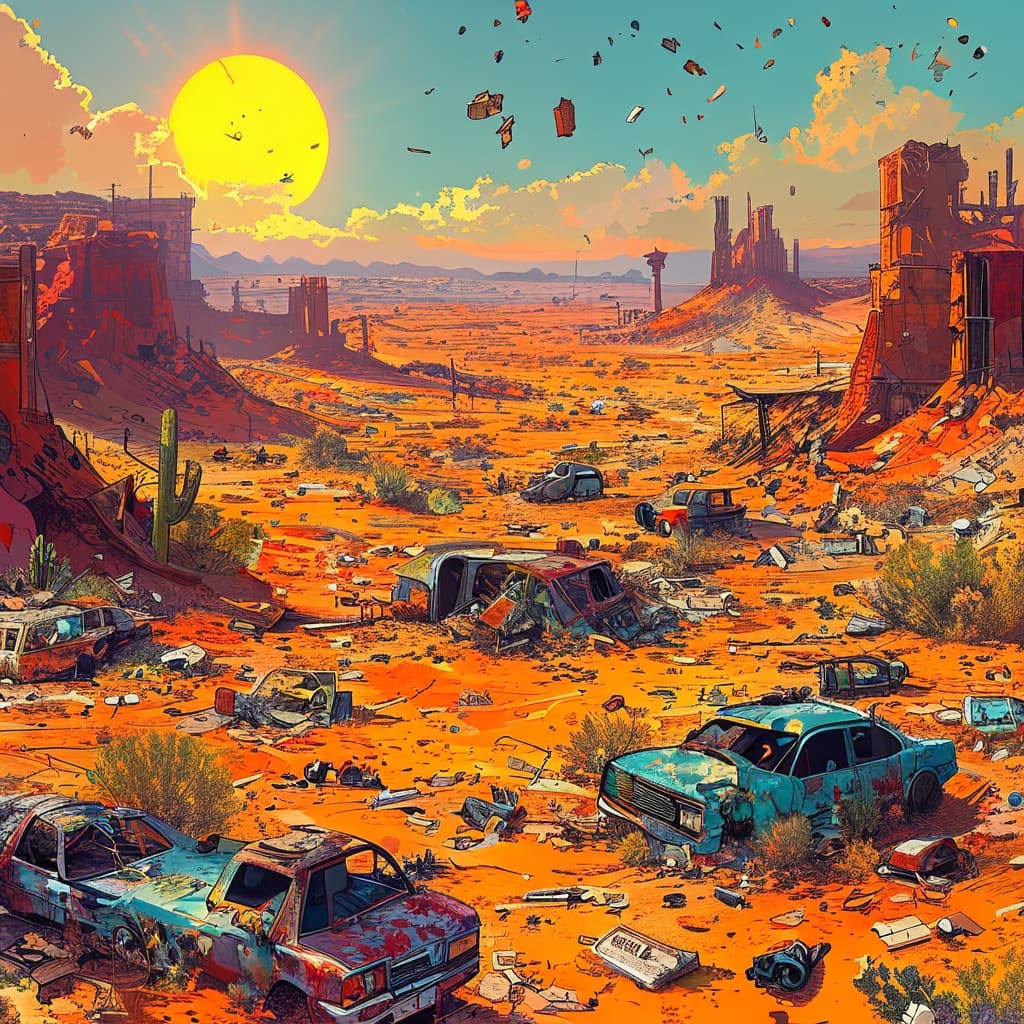 Junkland——Post-Apocalypse RPG(Work In Progress) world illustration