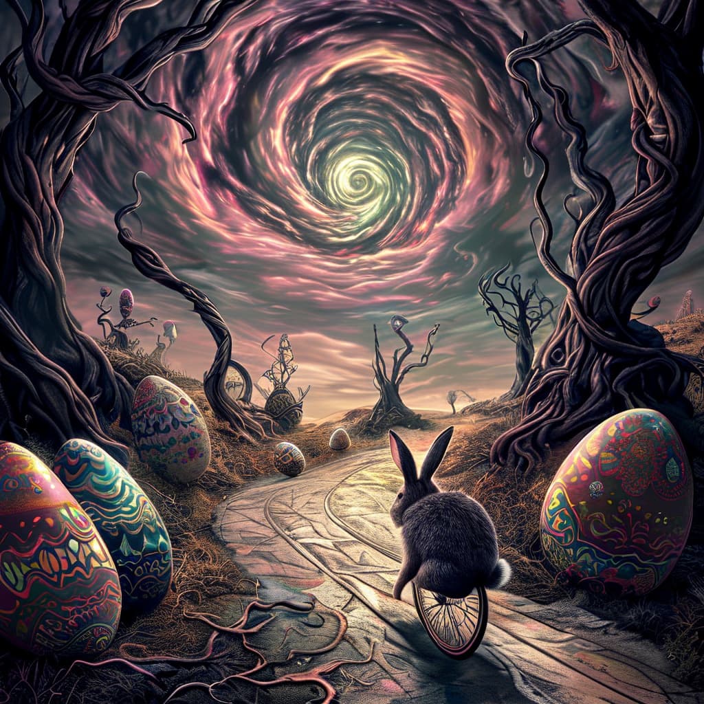 Rabbit Bikers world illustration