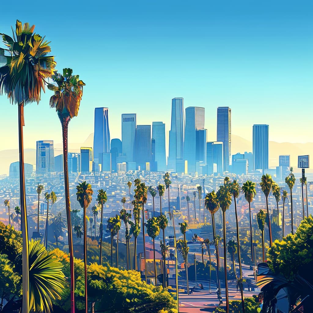 The City of Los Suenos world illustration