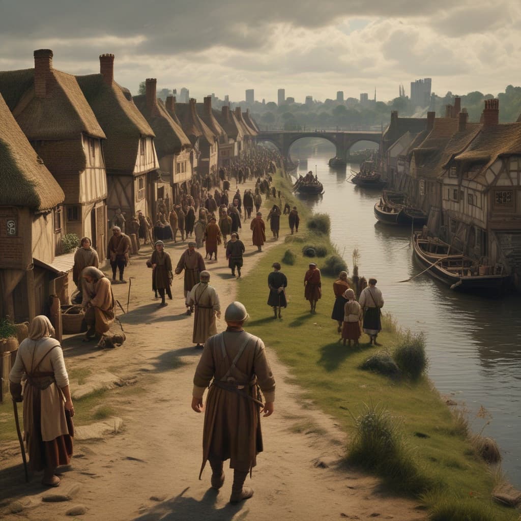 Medieval London world illustration
