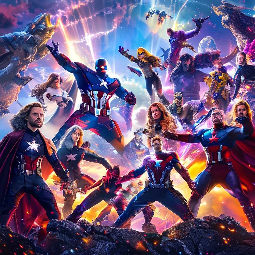 Marvel X DC world illustration