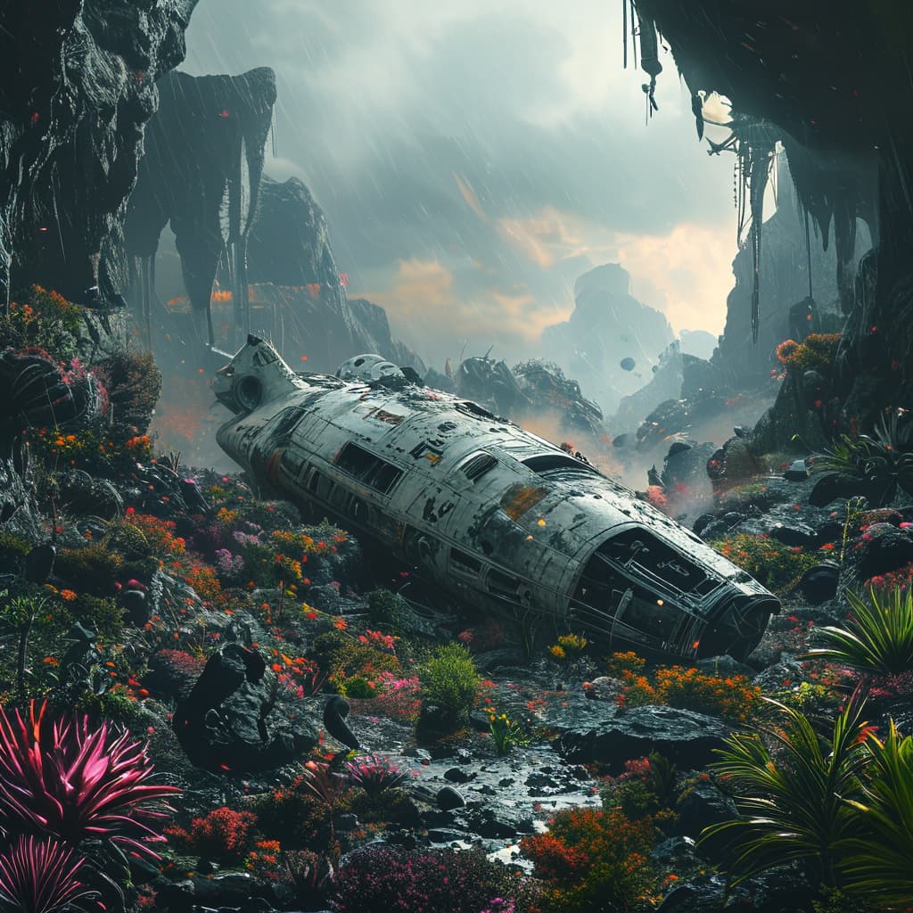 Crash on Planet X world illustration