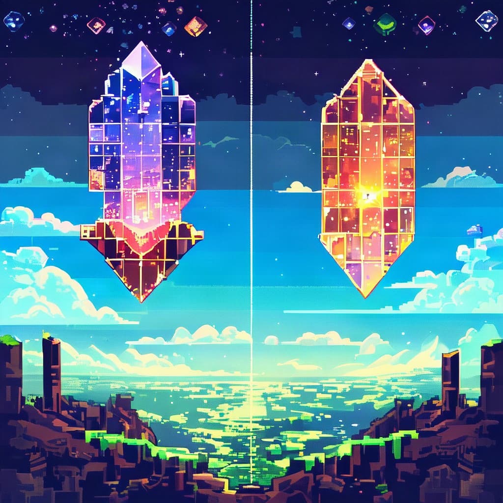 8-bit Fantasy world illustration