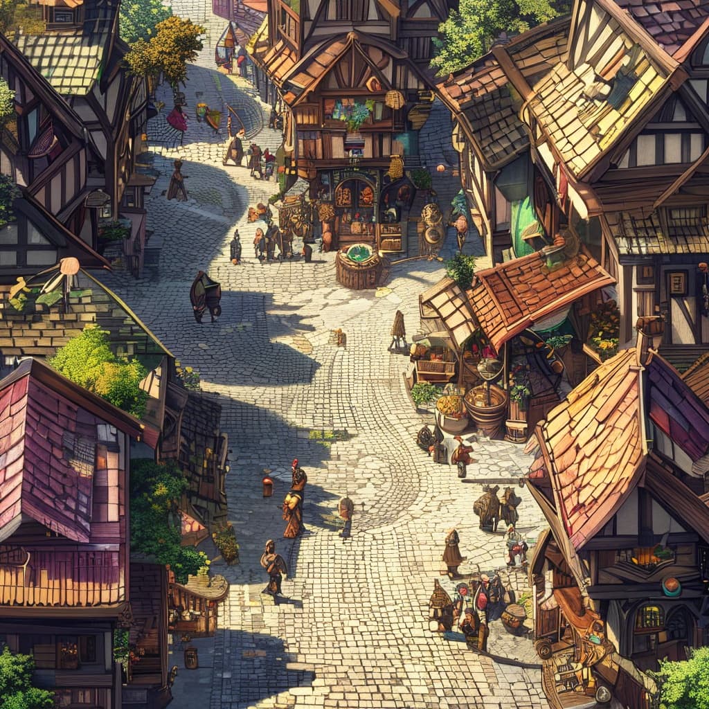 RPG setting w/Guilds world illustration