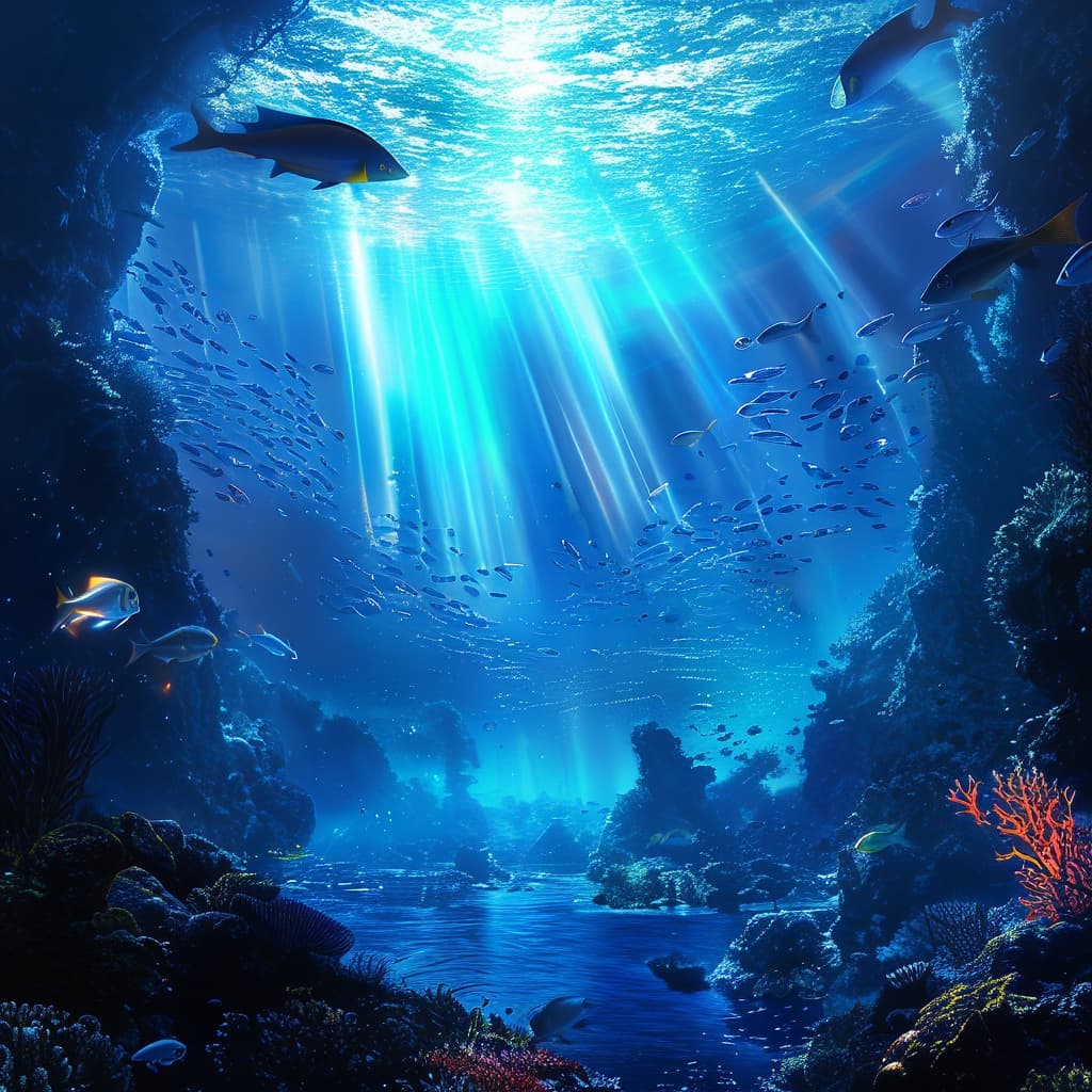 Deep Blue world illustration