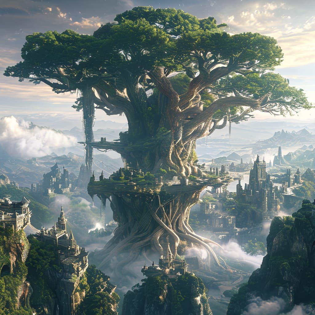 The Ninefold Realms of Ygdrath world illustration